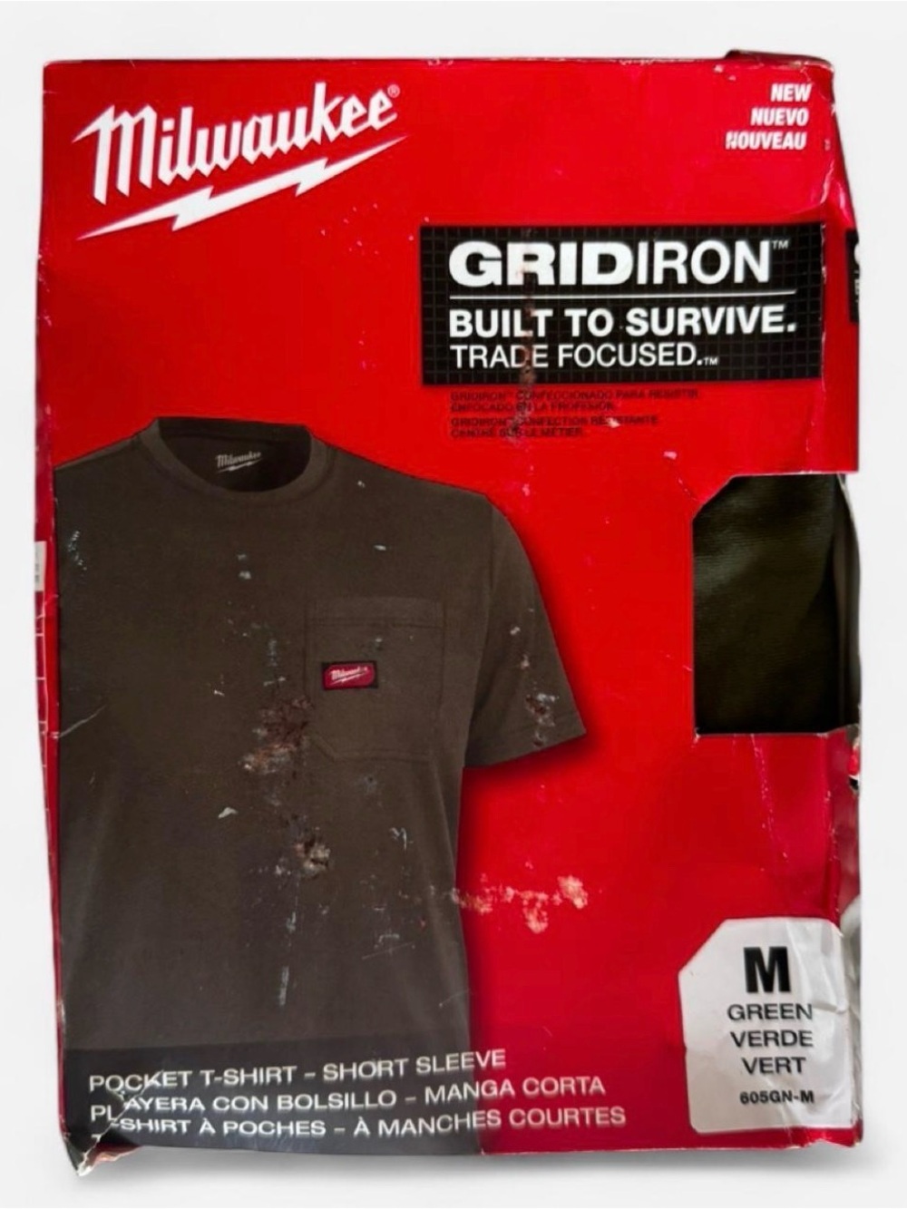 men’s Milwaukee Gridiron Pocket T-Shirt green Medium